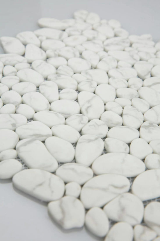 12X12 White Pebble Mosaic | Glens Falls Tile & Supplies