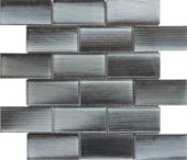 2"X4" Linear Dark Grey Glass Brick Pattern Mosaic | Glens Falls Tile & Supplies