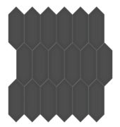 2x5 Retro Black Glossy Picket Mosaic | Glens Falls Tile & Supplies