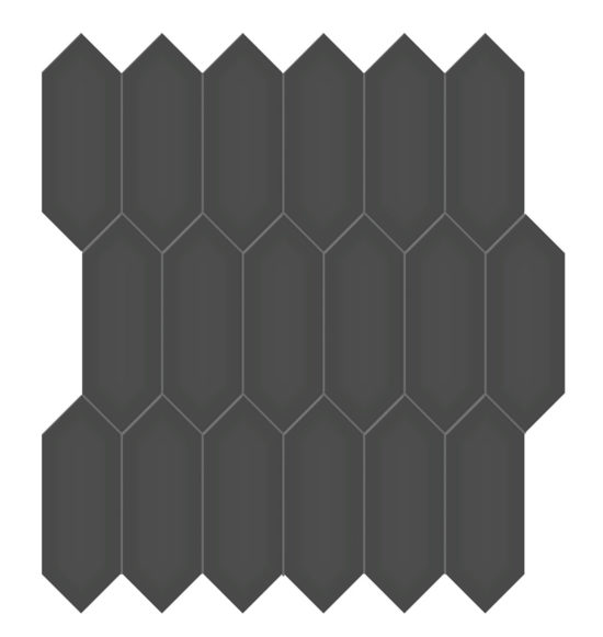2x5 Retro Black Glossy Picket Mosaic | Glens Falls Tile & Supplies