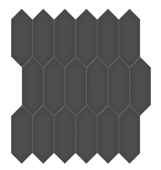2x5 Retro Black Matte Picket Mosaic | Glens Falls Tile & Supplies