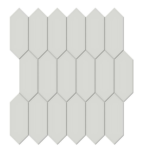 2x5 Warm Grey Matte Picket Mosaic | Glens Falls Tile & Supplies
