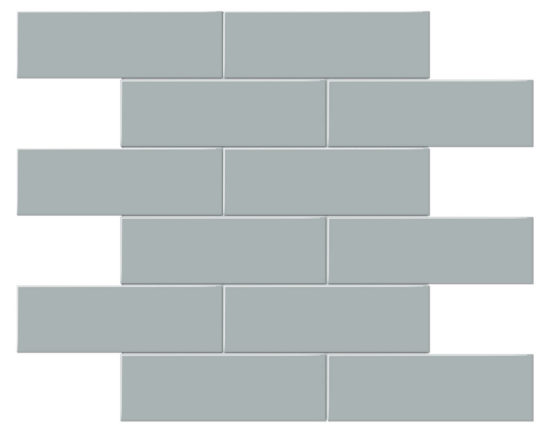 2x6 Cloud Blue Glossy Brick Mosaic | Glens Falls Tile & Supplies