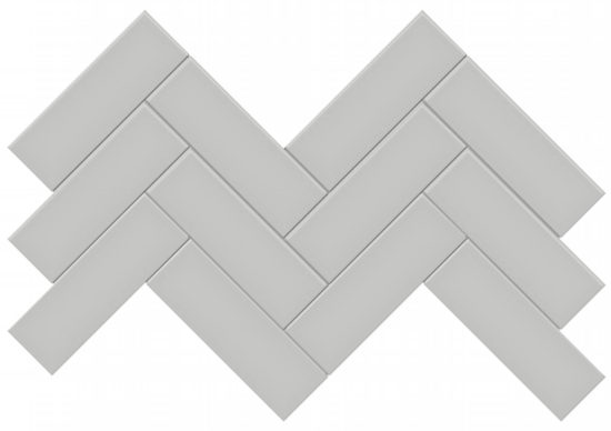 2x6 Loft Grey Glossy Herringbone Mosaic | Glens Falls Tile & Supplies