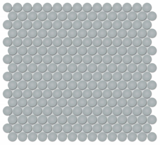 3/4" Cloud Blue Matte Penny Round Mosaic | Glens Falls Tile & Supplies