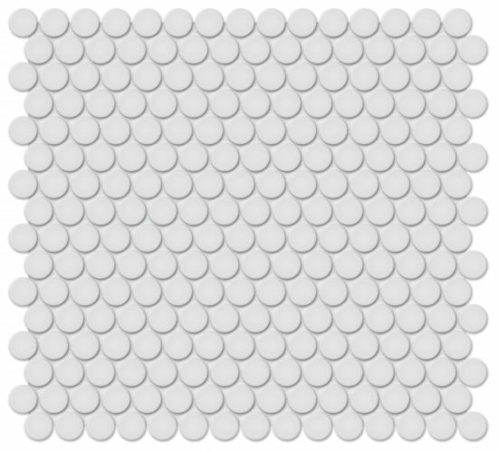 3/4" Gallery Grey Glossy Penny Round Mosaic | Glens Falls Tile & Supplies