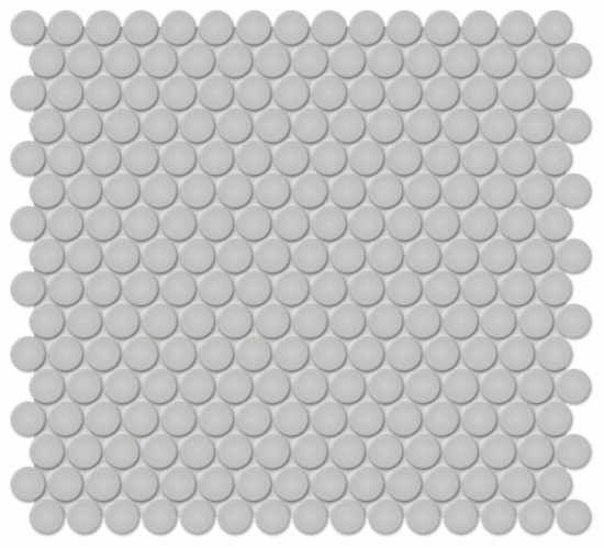 3/4" Loft Grey Matte Penny Round Mosaic | Glens Falls Tile & Supplies