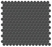 3/4" Retro Black Matte Penny Round Mosaic | Glens Falls Tile & Supplies