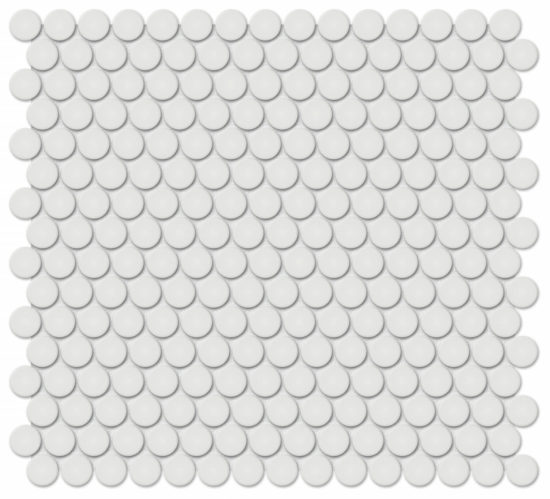 3/4" Vintage Grey Glossy Penny Round Mosaic | Glens Falls Tile & Supplies