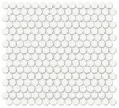 3/4" White Glossy Penny Round Mosaic | Glens Falls Tile & Supplies