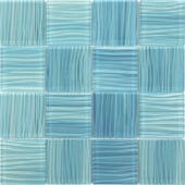 3"X3" Glass Pool Striped Aquamarine Mosaic | Glens Falls Tile & Supplies
