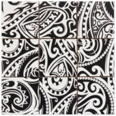 4"X4" Maori Native Series Black & White Glazed Ceramic Mosaic | Glens Falls Tile & Supplies