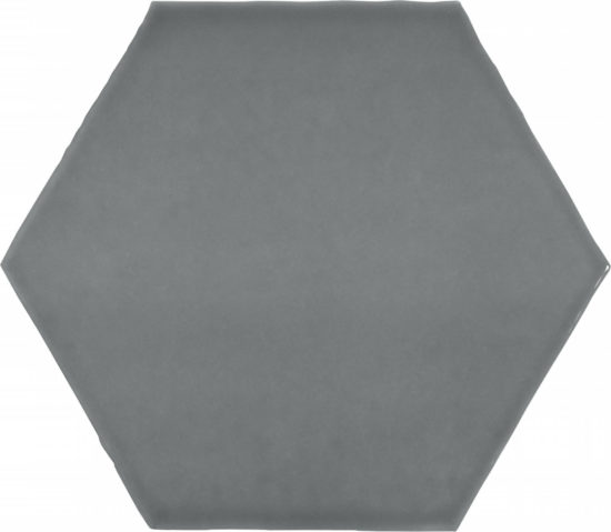 6" Anthracite Charcoal Glossy Hexagon