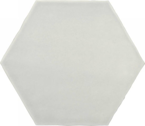 6" Ivory Stone Glossy Hexagon