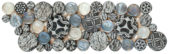 Black Penny Round Décor / Glass Interlocking Border | Glens Falls Tile & Supplies