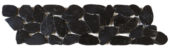 Black Sliced Polished Pebble Interlocking Border | Glens Falls Tile & Supplies