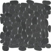 Black Sliced Reconstituted Pebble Interlocking Mosaic | Glens Falls Tile & Supplies