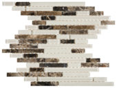 Brown Marble Beige Glass Baguette Interlocking Mosaic | Glens Falls Tile & Supplies