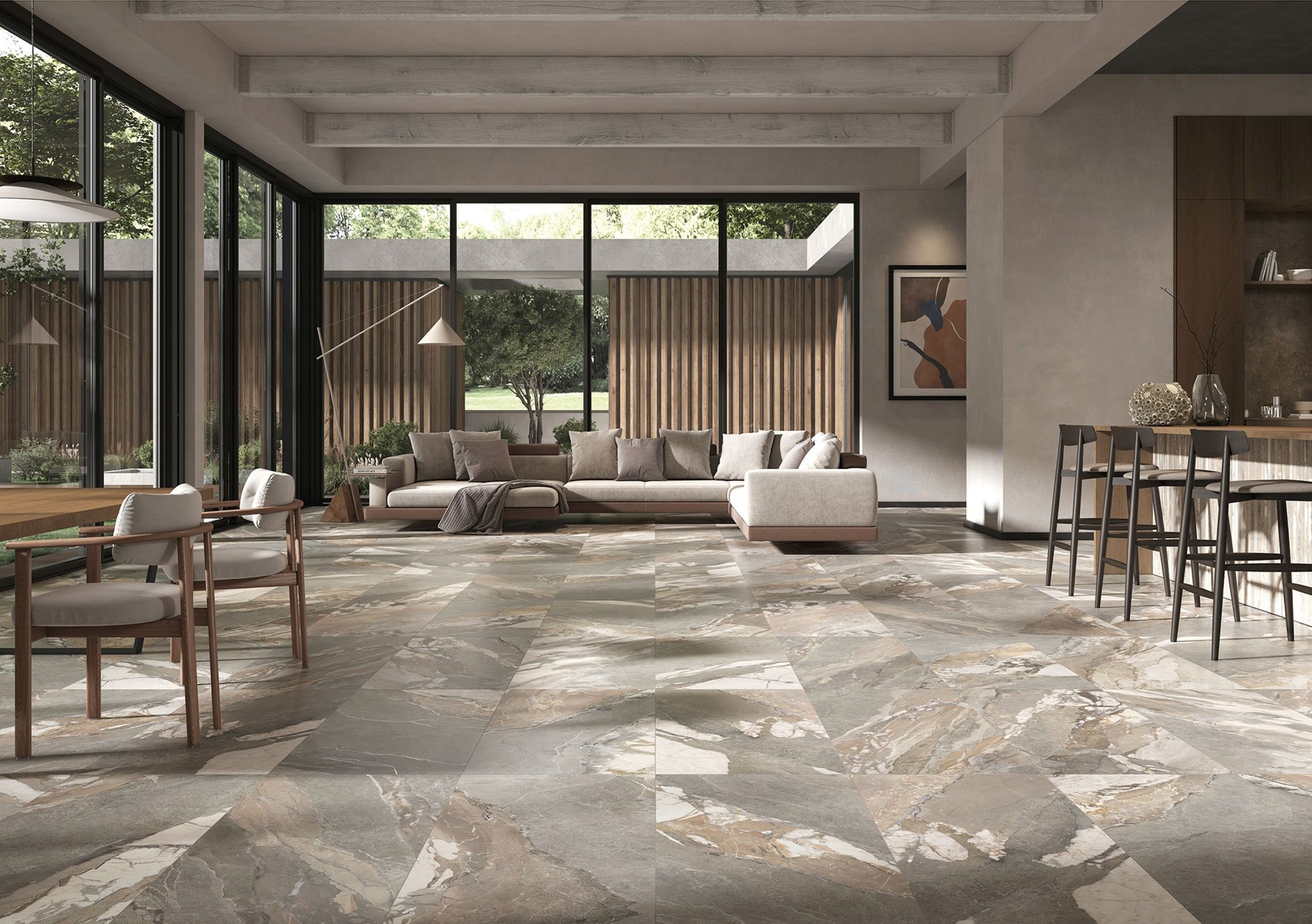 Dynasty Grey Polished/Matte 24x48  | Glens Falls Tile & Supplies