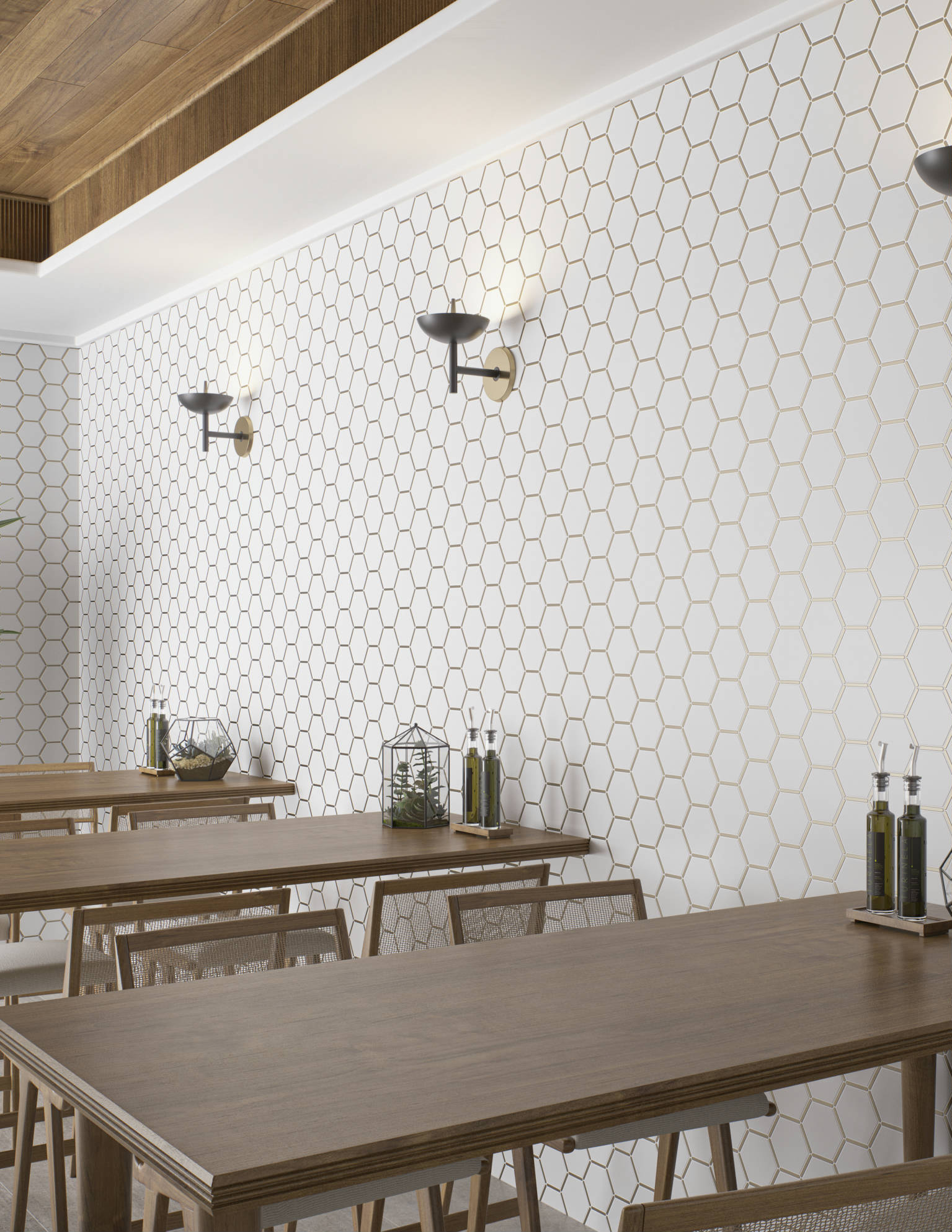 Gilded Hex Mosaic  | Glens Falls Tile & Supplies