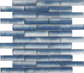 Glass Baguette Blue Mix Matte Interlocking Mosaic | Glens Falls Tile & Supplies