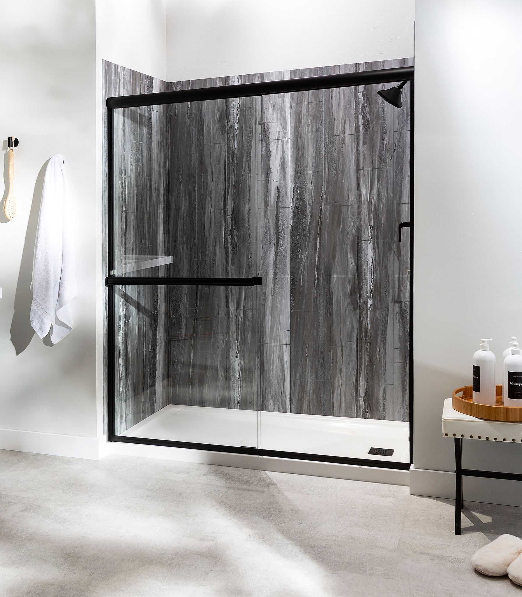 Hermitage Granite Shower Wall Kit 36x36x78 | Glens Falls Tile & Supplies