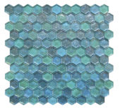 Hexagon Mix Blue Glass Mosaic | Glens Falls Tile & Supplies
