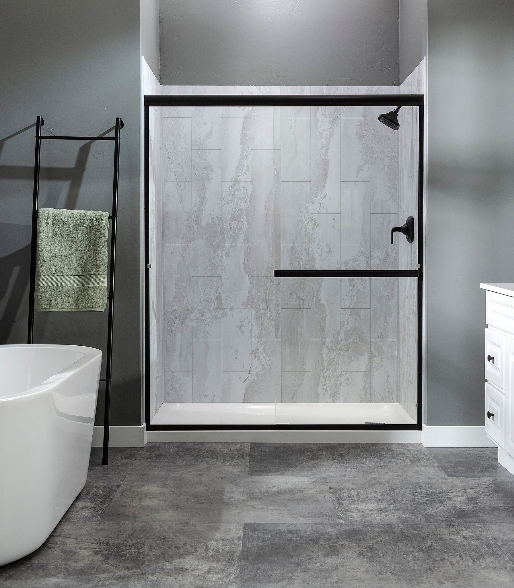 Iced Pewter Shower Wall Kit 32x60x78 | Glens Falls Tile & Supplies