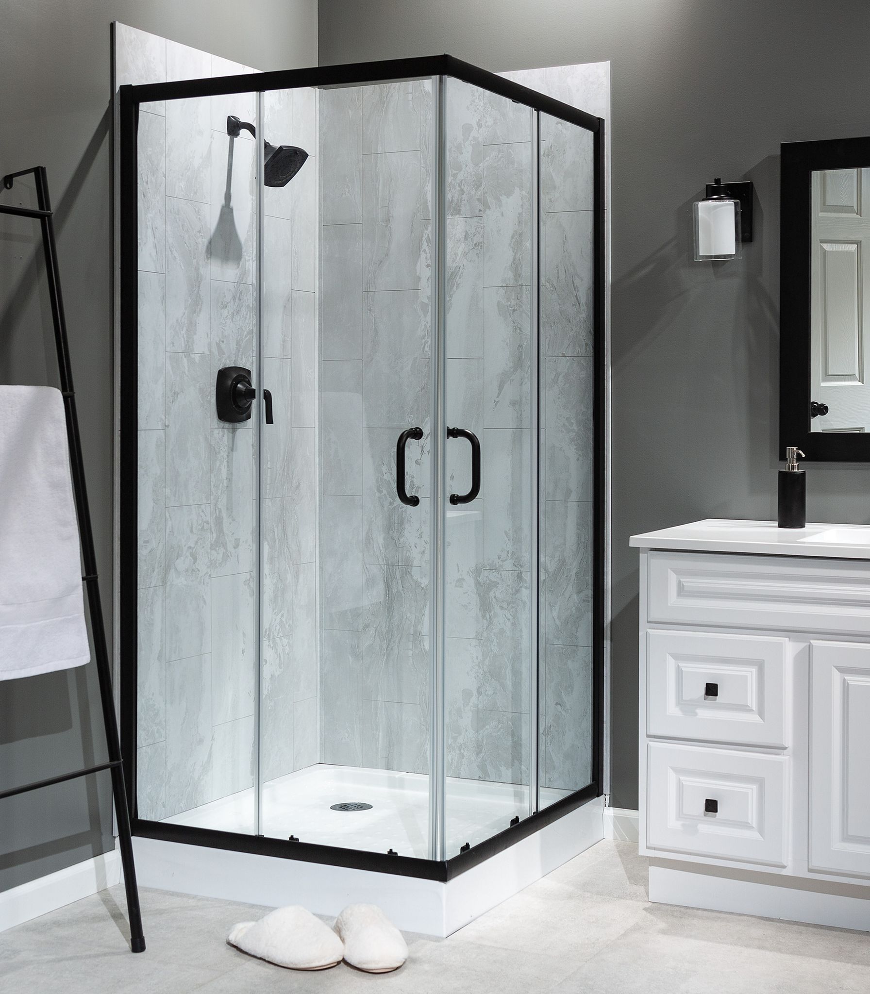 Iced Pewter Shower Wall Kit 36x60x78 | Glens Falls Tile & Supplies