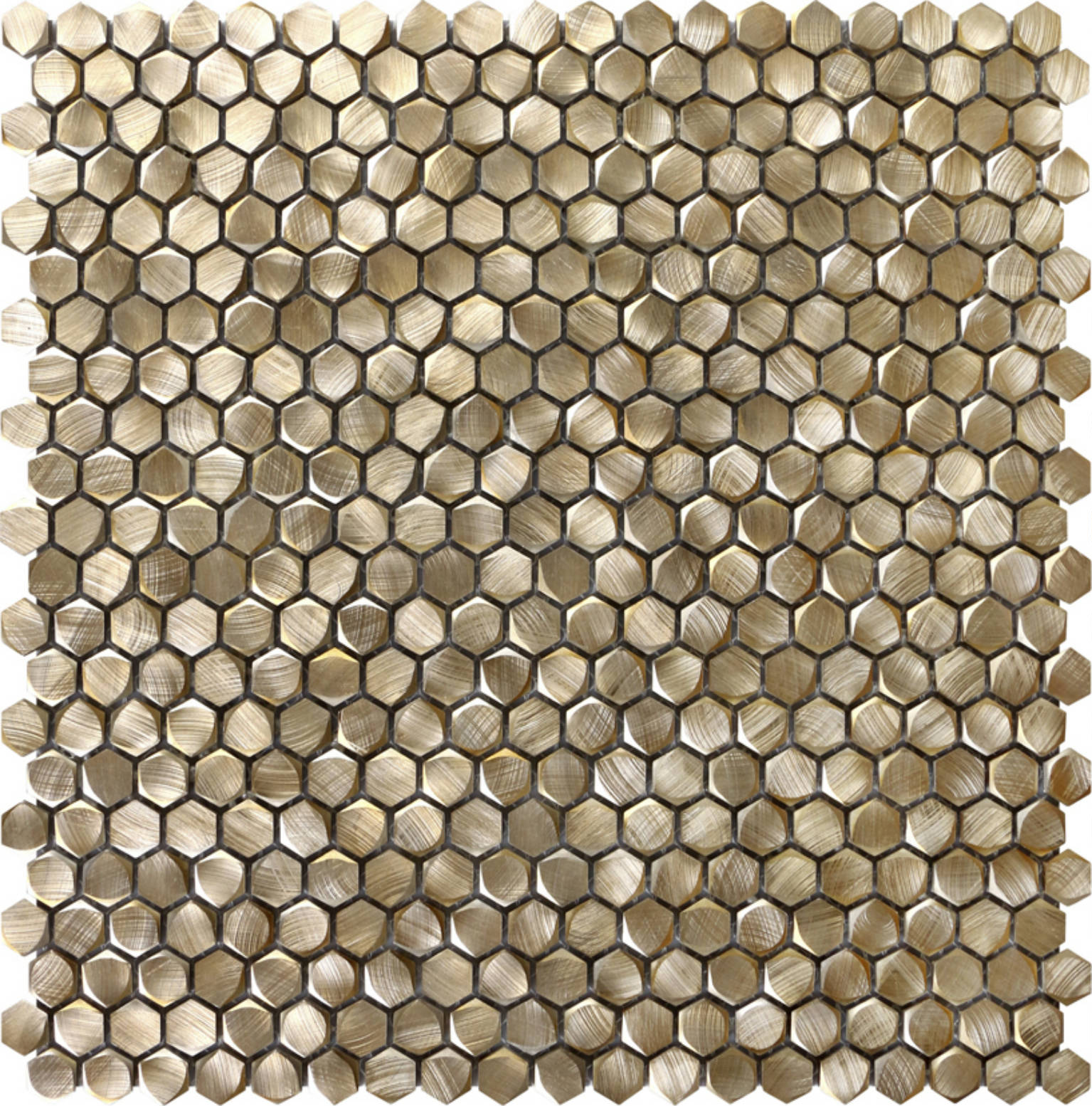 Medium Hexagon Gold Aluminum Mosaic | Glens Falls Tile & Supplies