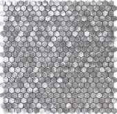 Medium Hexagon Silver Aluminum Mosaic | Glens Falls Tile & Supplies