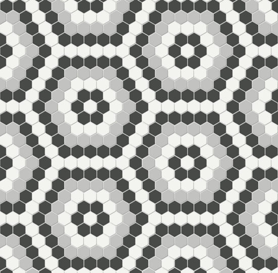 Midnight Blend Matte Hexagon Pattern Mosaic | Glens Falls Tile & Supplies