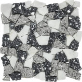Mini Opus Terrazzo Marble White Grey Black Mix Mosaic | Glens Falls Tile & Supplies