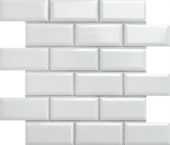 Mini Subway White Glazed Porcelain Interlocking Mosaic 2"X4" | Glens Falls Tile & Supplies