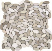 Mix White/Beige Sliced Matte Pebble Interlocking Mosaic | Glens Falls Tile & Supplies