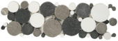 Mix White/Black/Grey Reconstituted Round Interlocking Border | Glens Falls Tile & Supplies