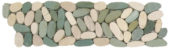 Mix White/Green Sliced Matte Pebble Interlocking Border | Glens Falls Tile & Supplies