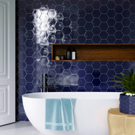 Ronda 5.5X6.3” Cobalt Hexagon | Glens Falls Tile & Supplies