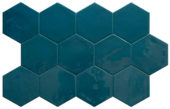 Ronda 5.5X6.3” Navy Blue Hexagon | Glens Falls Tile & Supplies