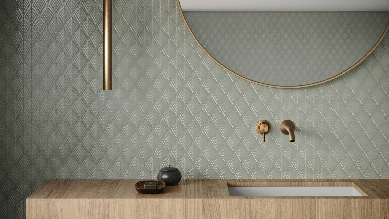 Traditions Soft Sage Glossy Scallop Mosaic 2 | Glens Falls Tile & Supplies