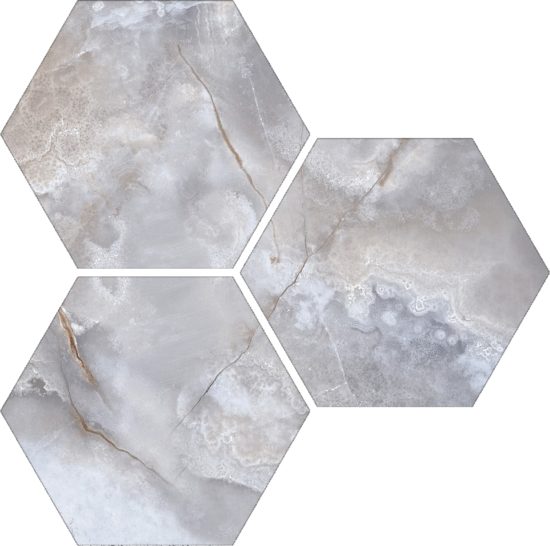 Treasure Blue Dream Onyx 6" Carved Hexagon