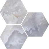 Treasure Blue Dream Onyx 6" Carved Hexagon | Glens Falls Tile & Supplies
