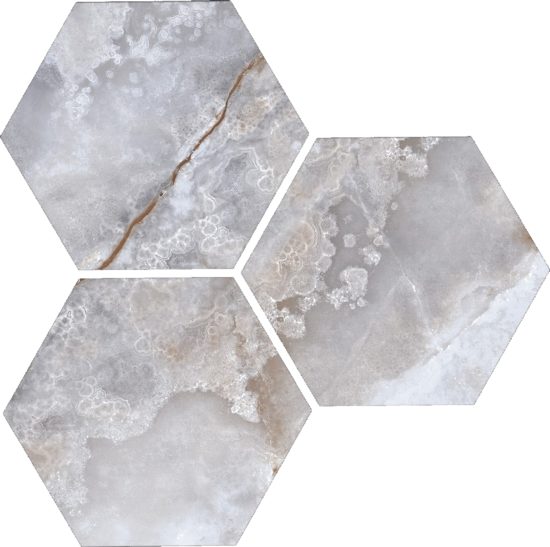 Treasure Blue Dream Onyx 6" Carved Hexagon | Glens Falls Tile & Supplies