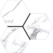Treasure Ice White Marble 6" Carved Hexagon | Glens Falls Tile & Supplies
