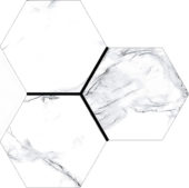 Treasure Ice White Marble 6" Carved Hexagon | Glens Falls Tile & Supplies