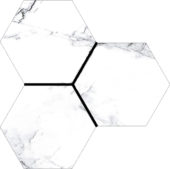 Treasure Ice White Marble 6" Carved Hexagon | Glens Falls Tile & Supplies