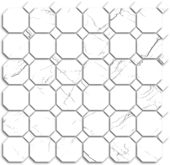 Treasure Ice White Marble Polished Octagon/Dot Mosaic | Glens Falls Tile & Supplies