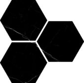 Treasure Midnight Nero 6" Carved Hexagon | Glens Falls Tile & Supplies