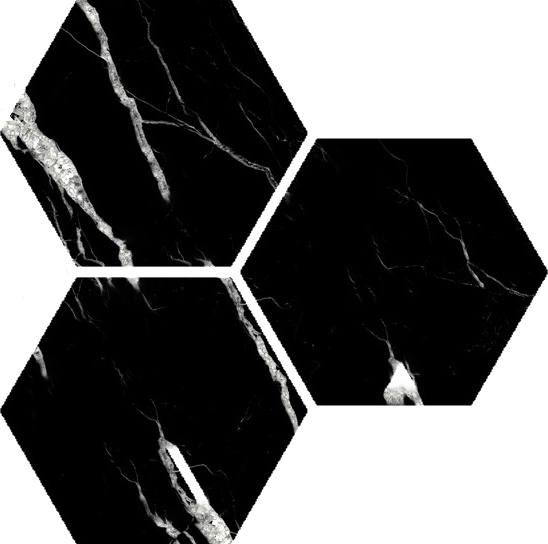Treasure Midnight Nero 6" Carved Hexagon