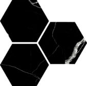 Treasure Midnight Nero 6" Carved Hexagon | Glens Falls Tile & Supplies